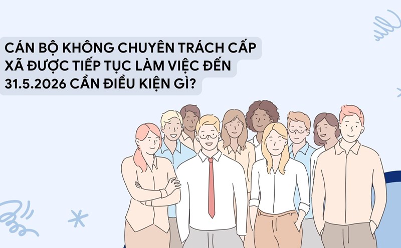 What conditions are required for non-professional commune-level cadres to continue working until May 31, 2026?