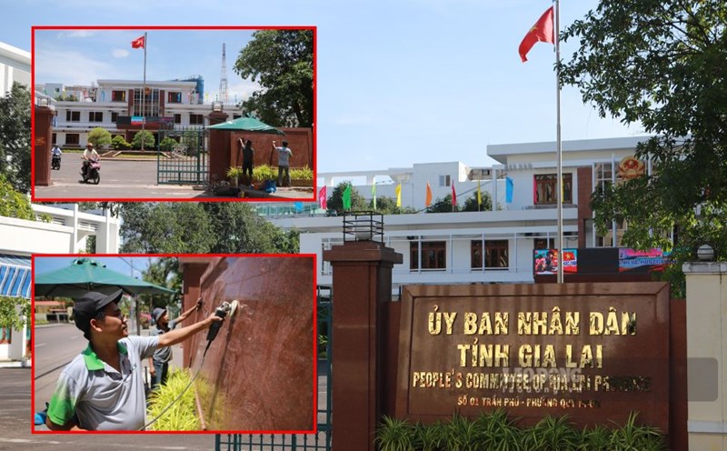 The headquarters of the People's Committee of Binh Dinh province at 01 Tran Phu (Quy Nhon city) changed the name to the headquarters of the People's Committee of Gia Lai province (new). Photo: Hoai Phuong