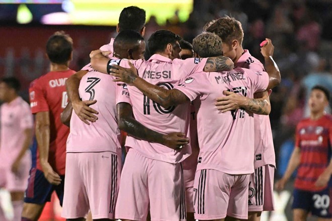Inter Miami cua Messi bi danh gia thap hon PSG trong tran dau nay. Anh: AFP