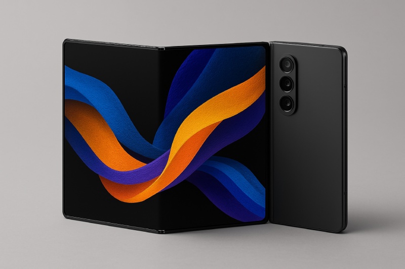 A simulation of foldable phone devices. Graphics: Quang Minh