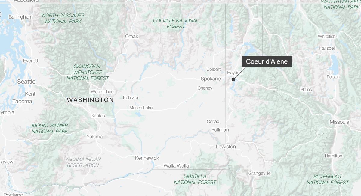El tiroteo ocurrio en la ciudad de Coeur d’Alene, Idaho, EE. UU. Foto: Google Maps/ OpenStreetMap