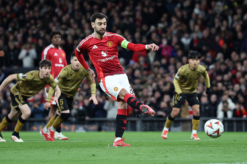 Bruno Fernandes hien la tru cot quan trong cua Man United. Anh: AFP