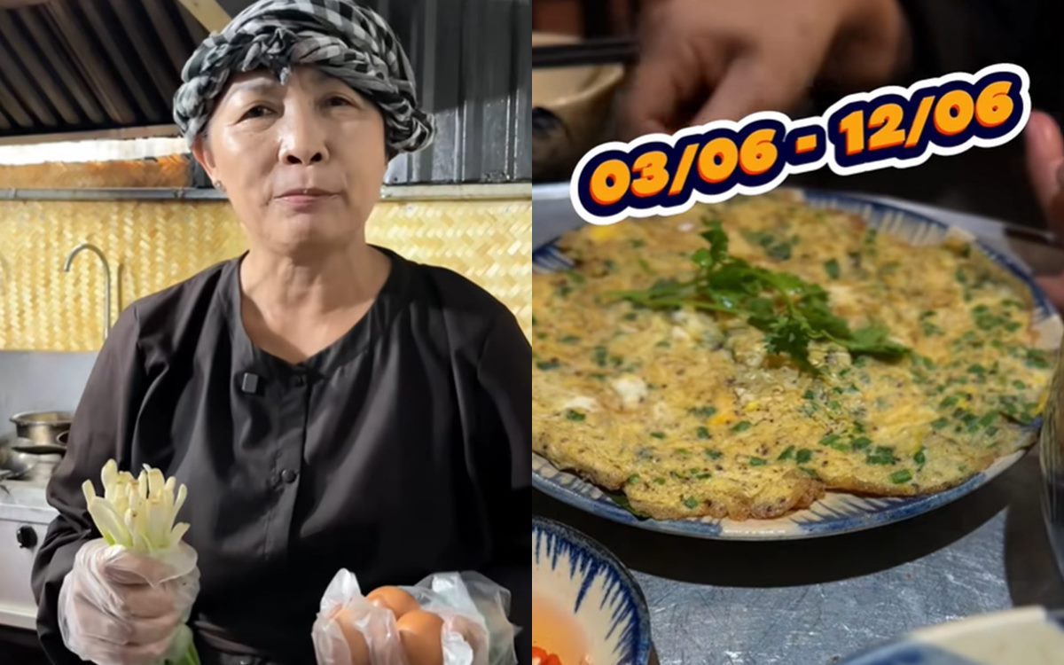 A rural restaurant in District 1, Ho Chi Minh City has announced that it will give customers fried eggs for 0 VND. Photo cut from video