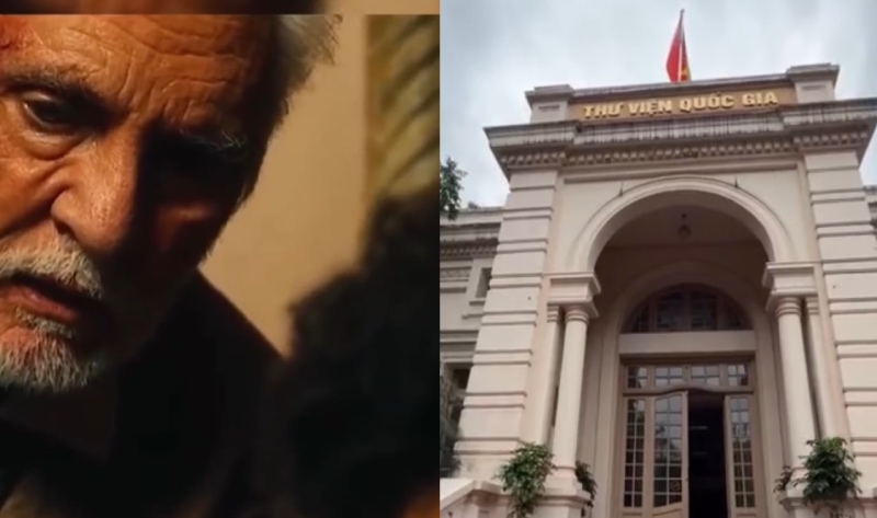 The video introducing the National Library "catches the trend" among young people. Photo: Cut from video