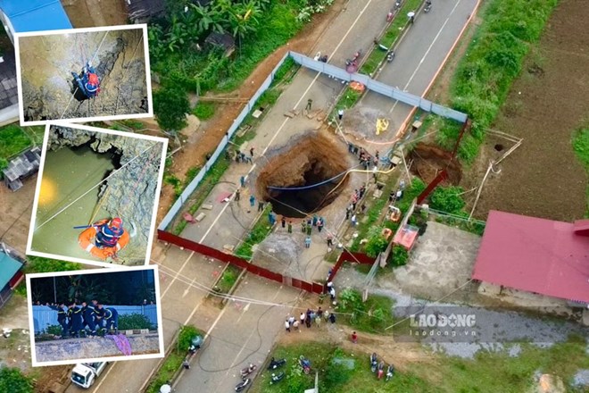 Khoảnh khắc đu dây xuống miệng hố tử thần tìm người mất tích ở Bắc Kạn
