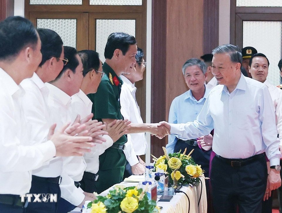 Tổng Bí thư Tô Lâm và các đại biểu tại buổi làm việc. Ảnh: TTXVN