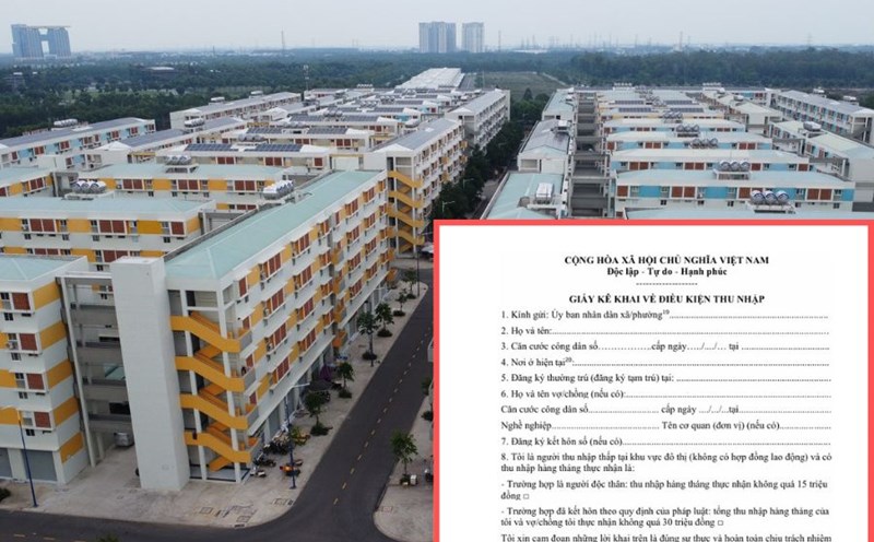 To buy social housing, people must meet the maximum income requirements according to regulations, based on the salary table confirmed by the employer. Photo: Nhu Ha
