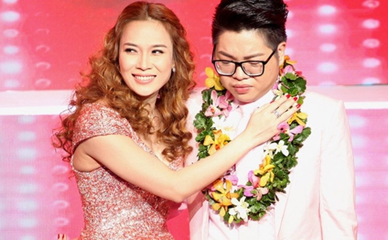 My Tam and Duc Phuc at the Voice 2015 contest. Photo: Producer