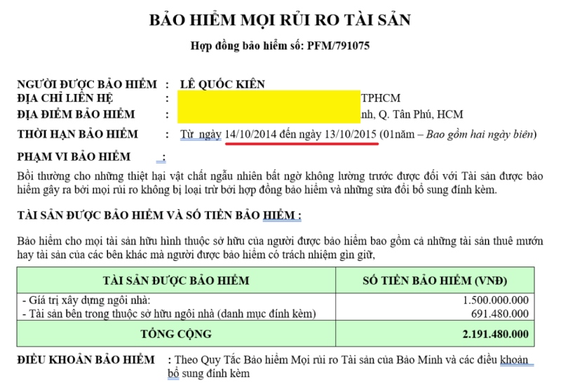 Anh Le Quoc Kien quan niem mua bao hiem chay no la dau tu cho su an toan. Anh: Nhan vat cung cap