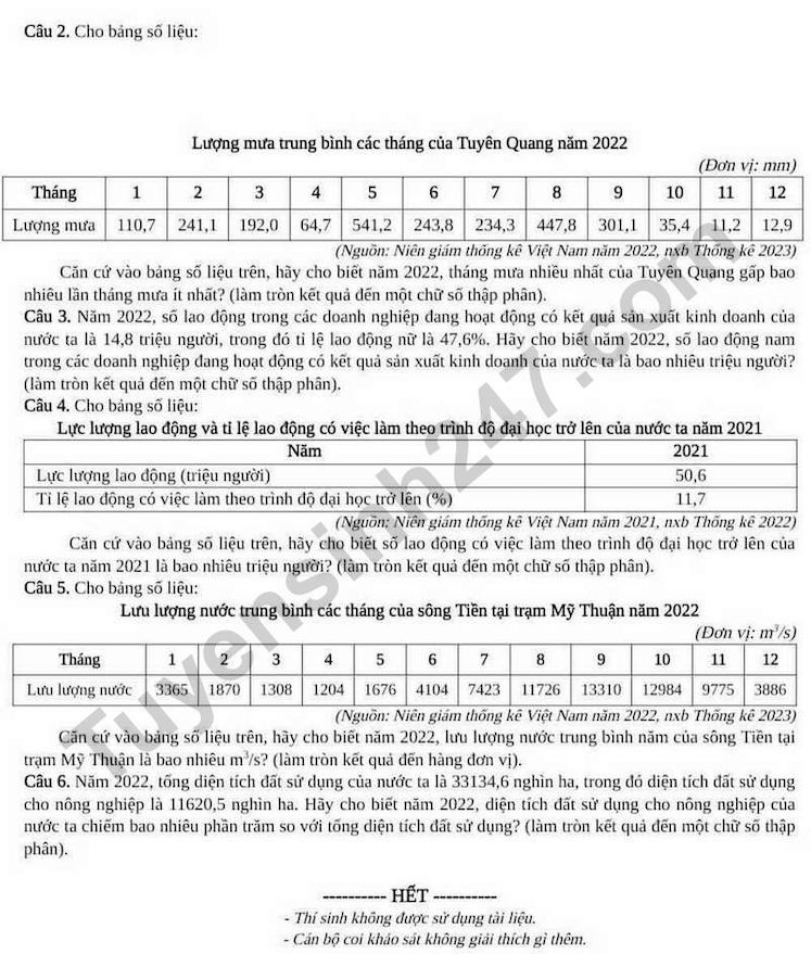 De thi khao sat, danh gia chat luong giao duc lop 12 lan 1 mon Dia li - So GDDT Ninh Binh. Anh: Tuyensinh247