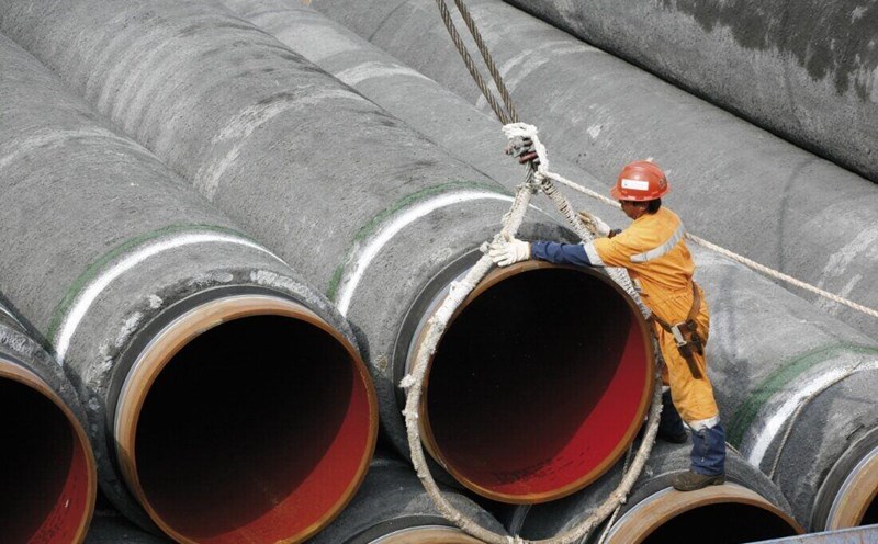 Sections of the Nord Stream pipeline. Photo: Gazprom