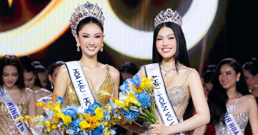 ミス・ユニバース・ベトナム2025のトップ2。写真:ミス・ユニバース・ベトナム組織委員会の代表提供