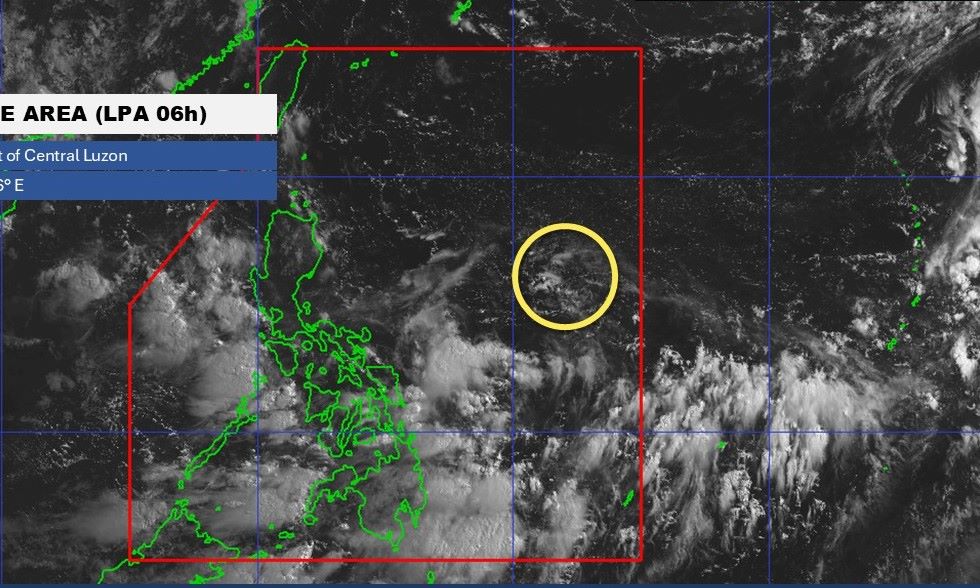 2025년 6월 30일 오전 8시 필리핀의 저기압 중심 위치. 사진: PAGASA
