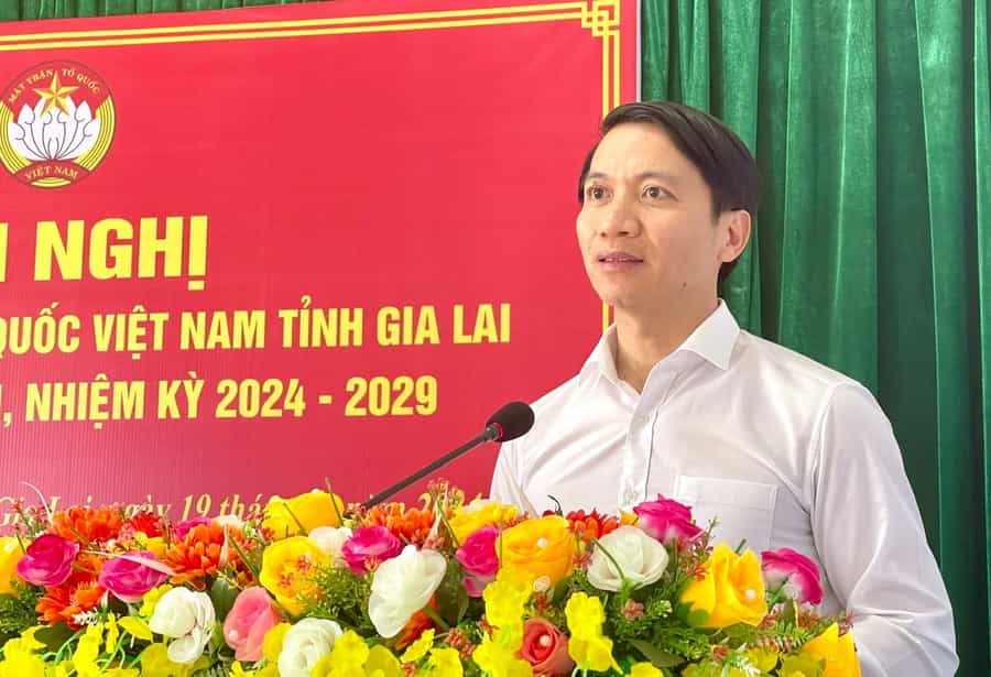Ong Nguyen Ngoc Luong giu chuc vu Chu tich Uy ban Mat tran To quoc Viet Nam tinh Gia Lai nhiem ky 2024-2029. Anh: Thanh Tuan