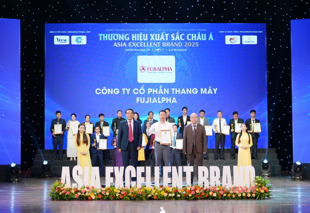 FUJIALPHA elevators were honored at the 2025 Asian Excellent Brand program. Photo: FUJIALPHA