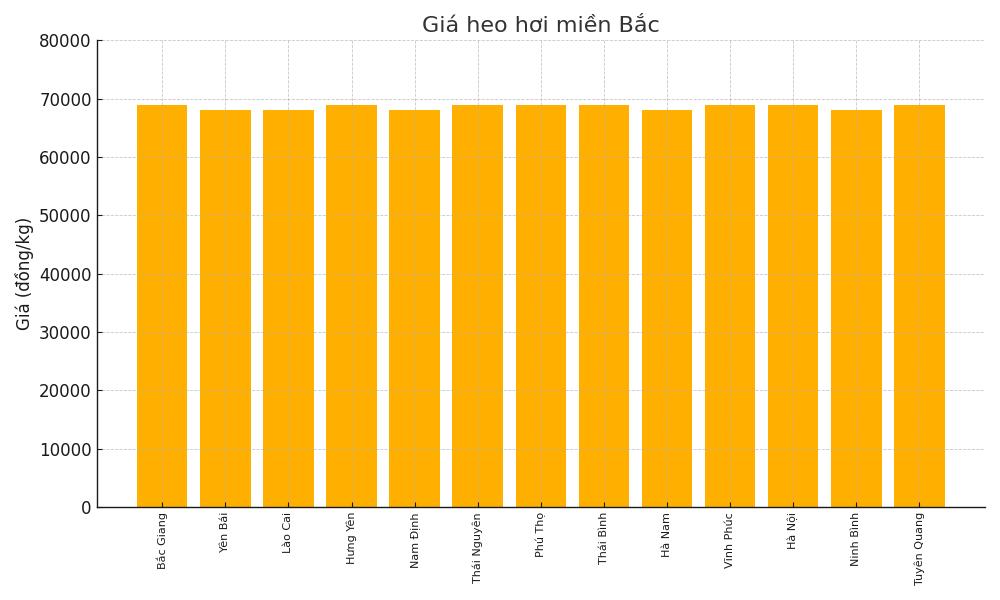 Gia heo hoi khu vuc mien Bac ngay 30.6. Do hoa: Thuy Linh.