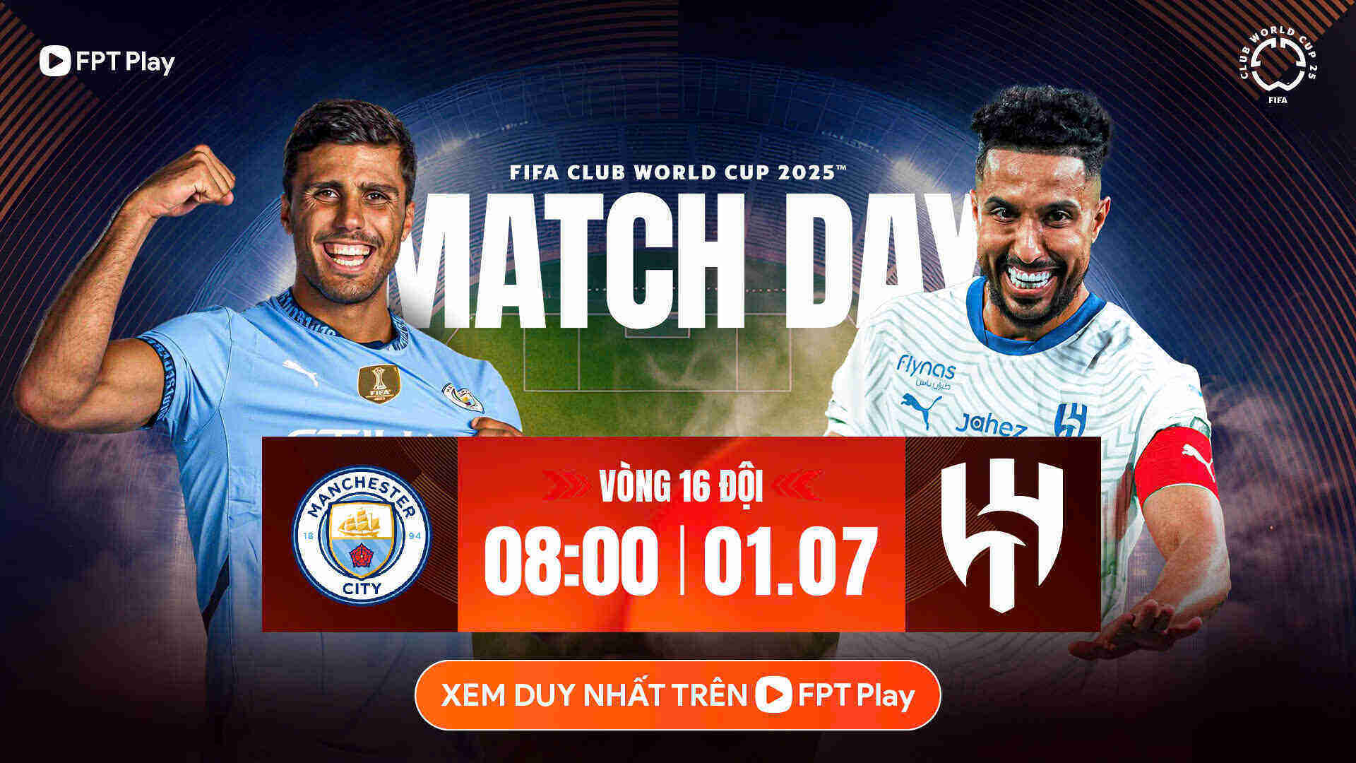 맨시티 2025 FIFA 클럽 월드컵 16강에서 알 힐랄과 맞대결. 사진: FPT Play