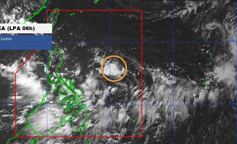 필리핀 근처의 저기압이 강화될 가능성이 있습니다. 사진: PAGASA