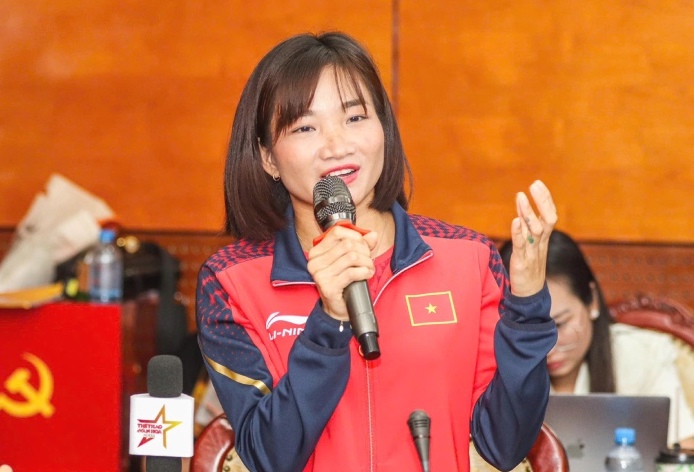육상 선수 Nguyen Thi Oanh. 사진: Bui Luong