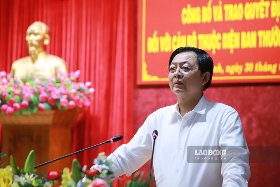 Bi thu Tinh uy Binh Dinh Ho Quoc Dung phat bieu. Anh: Hoai Phuong