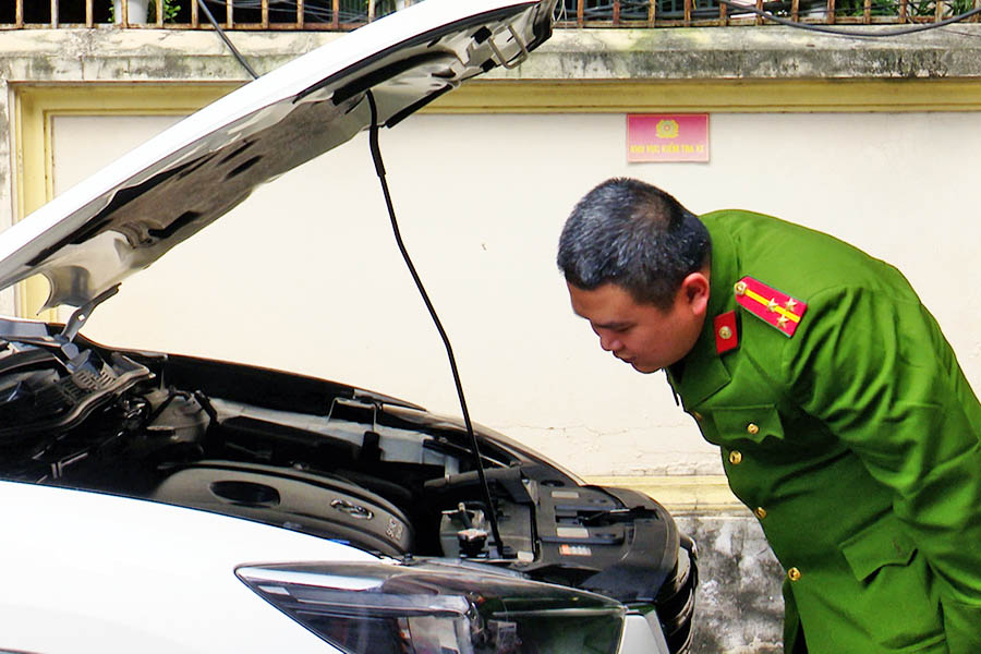 La policia de Hanoi anuncio la ubicacion del registro del vehiculo desde 1.7.2025. Foto: para el