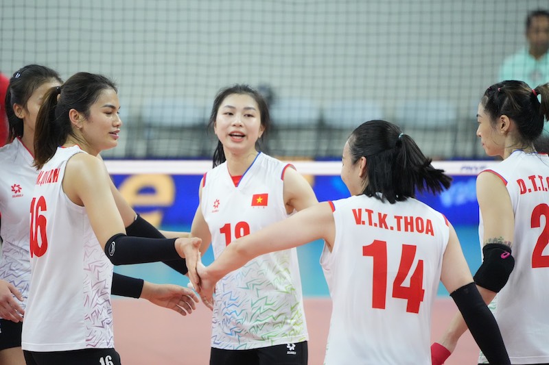 The Vietnam women's volleyball team will meet Sichuan (China) at the VTV Cup 2025. Photo: VFV