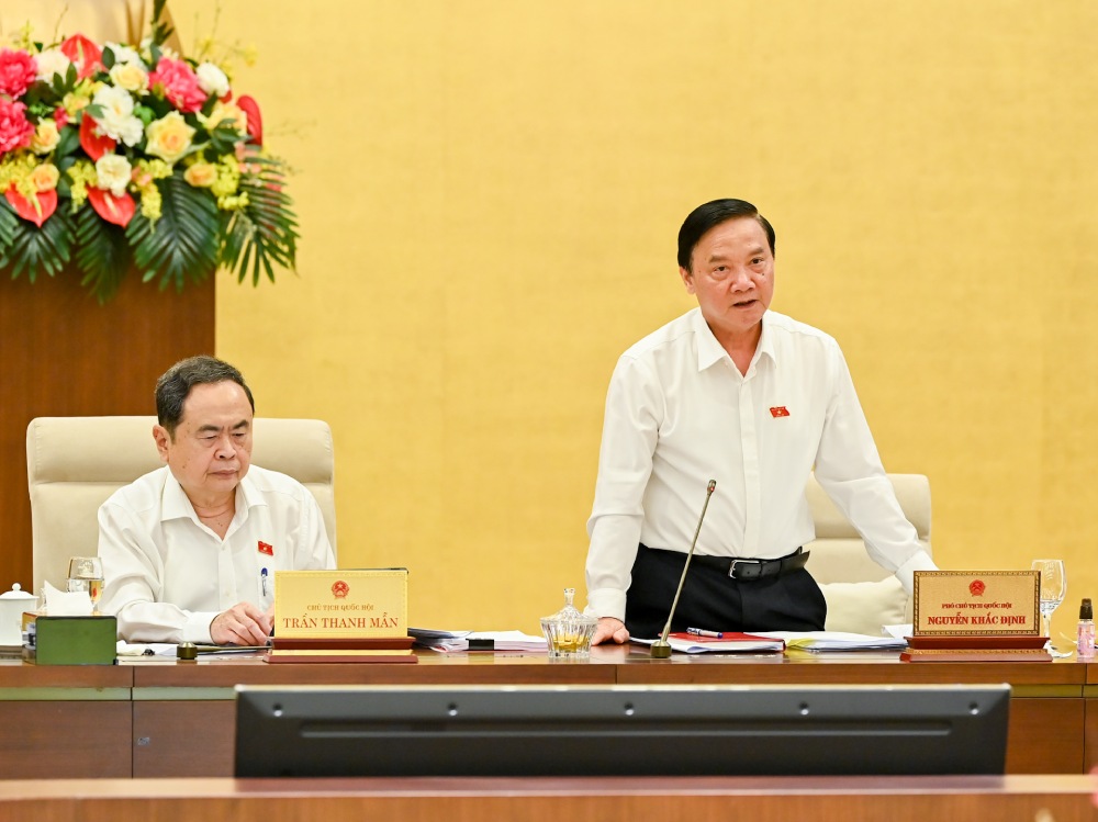 Pho Chu tich Quoc hoi Nguyen Khac Dinh phat bieu. Anh: Pham Dong