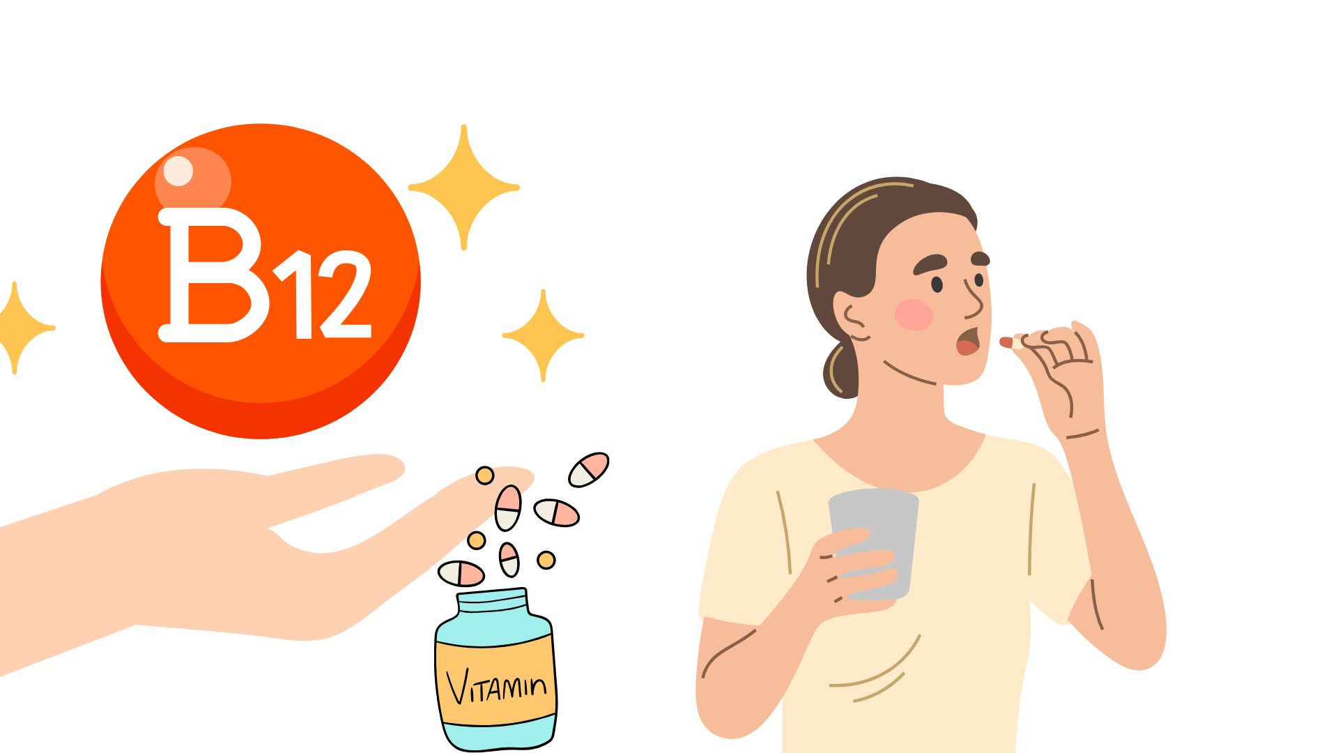 Nhiều người thiếu hụt vitamin B12 nhưng không hề hay biết. Ảnh đồ hoạ: Hương Sơn