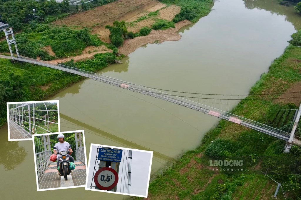Milk for treating damaged suspension bridges after being reported by Lao Dong Newspaper. Photo: Nguyen Hoan.