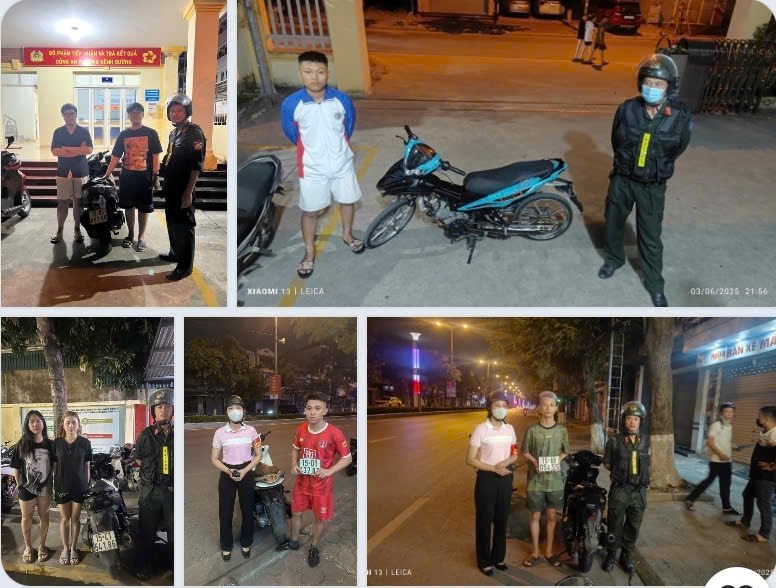 The Mobile Police Department discovered a group of urban agencies speeding, recklessly overtaking, and exhaustion. Photo: Hai Phong City Police