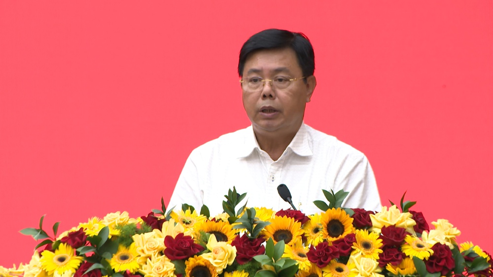 Bi thu Tinh uy Kien Giang Nguyen Tien Hai phat bieu. Anh: Nam Phuong