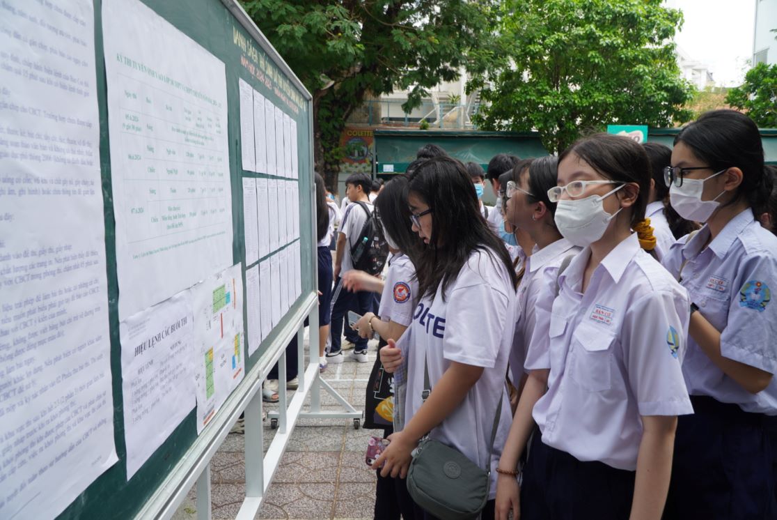Candidates taking the 10th grade entrance exam in Ho Chi Minh City in 2024. Photo: Chan Phuc