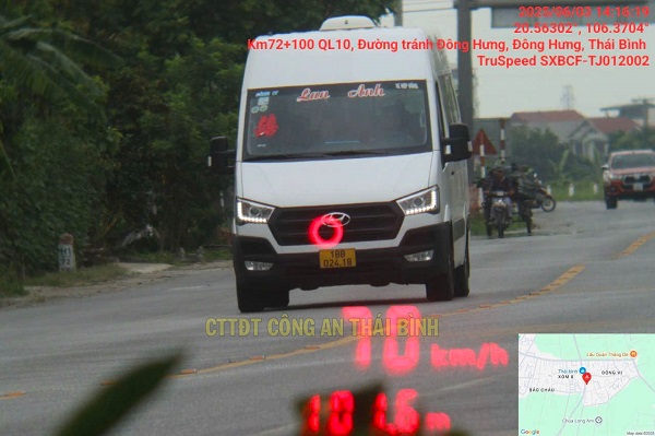 El auto es castigado a la velocidad del frio. Foto: Thai Binh Police