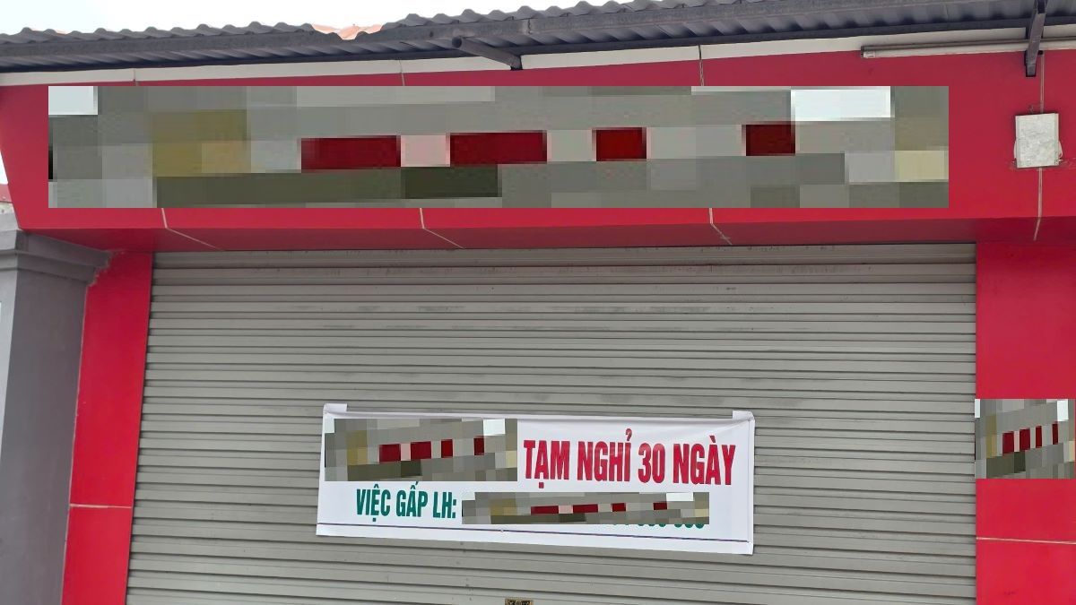 Cong ty nay treo thong bao nghi den 30 ngay. Anh: Nam Hong