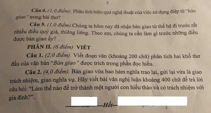 Đề thi thử vào lớp 10 năm 2025 lần 1 môn Văn - Huyện Thanh Oai. Ảnh: Tuyensinh247  