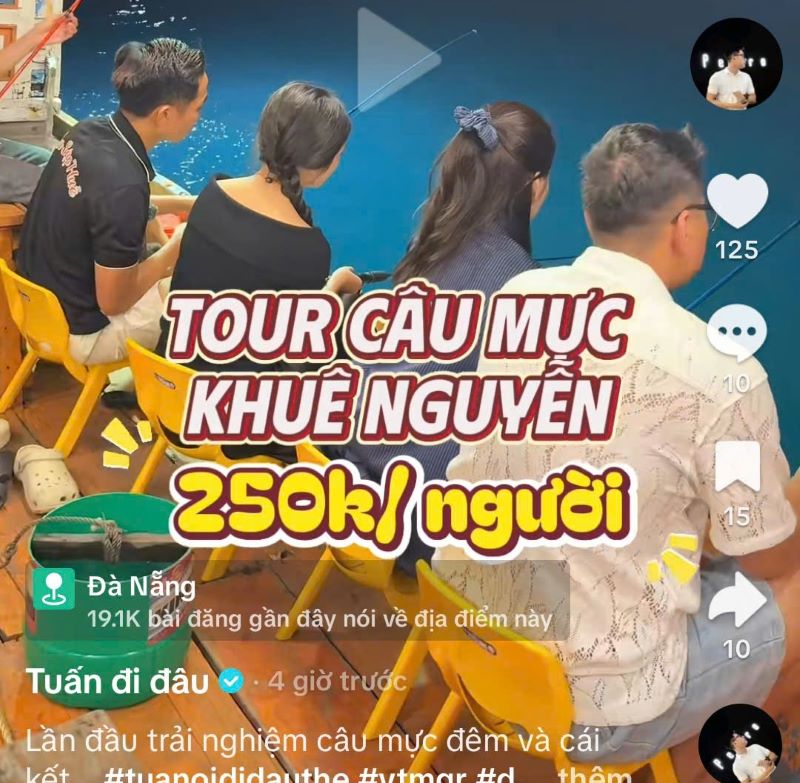 Tiktoker Đà Nẵng ngang nhiên quảng bá dịch vụ du lịch trái phép ở bán đảo Sơn Trà. Ảnh chụp màn hình
