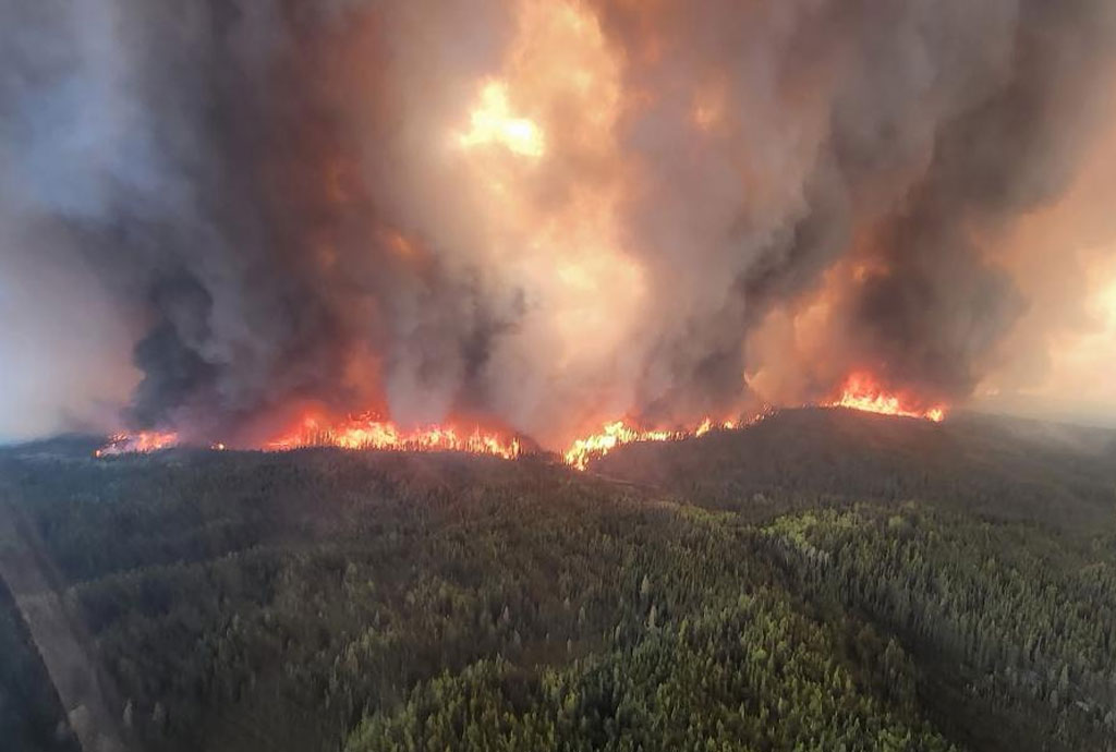 El incendio forestal cerca de Sherridon, provincia de Manitoba (Canada) tomado el 27 de mayo. Foto: Xinhua