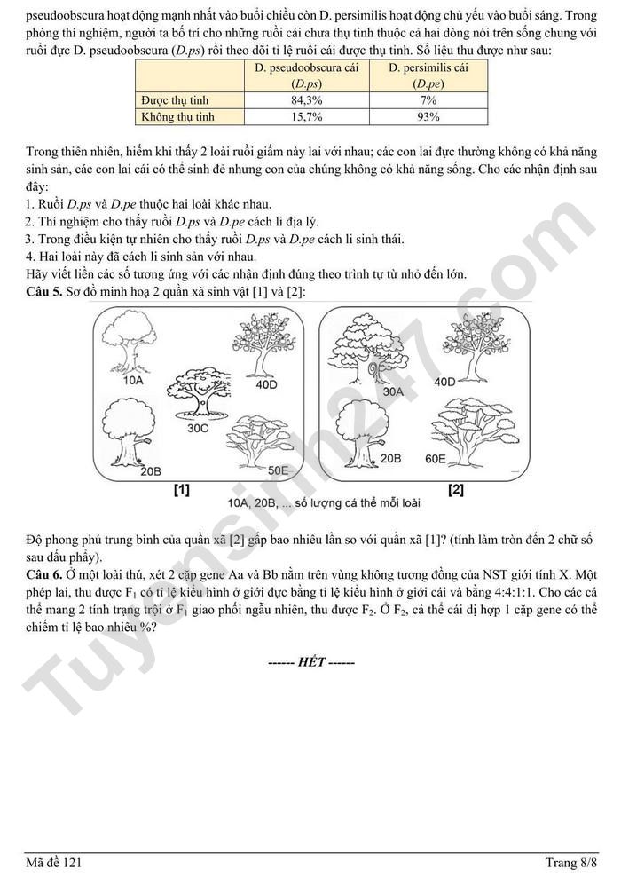 De thi thu tot nghiep THPT 2025 mon Sinh - Cum Binh Giang, Cam Giang, Thanh Mien (So GDDT Hai Duong). Anh: Tuyensinh247