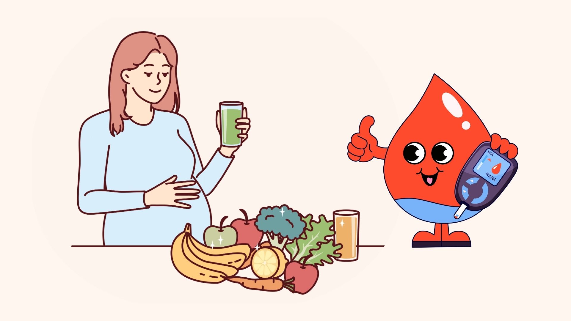 The diet helps pregnant mothers with diabetes have enough nutrients, without worrying about increasing blood sugar. Graphics: Linh Dan