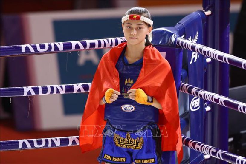 Boxer Huynh Ha Huu Hieu at the 32nd SEA Games. Photo: VNA