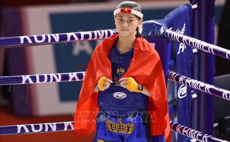 Boxer Huynh Ha Huu Hieu at the 32nd SEA Games. Photo: VNA