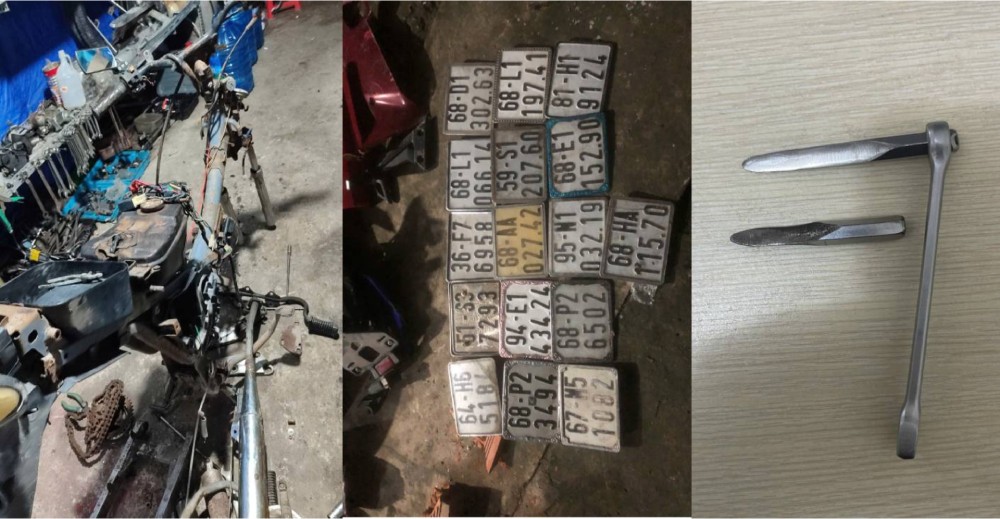 Tang vật liên quan đến các vụ trộm. Ảnh: Công an cung cấp