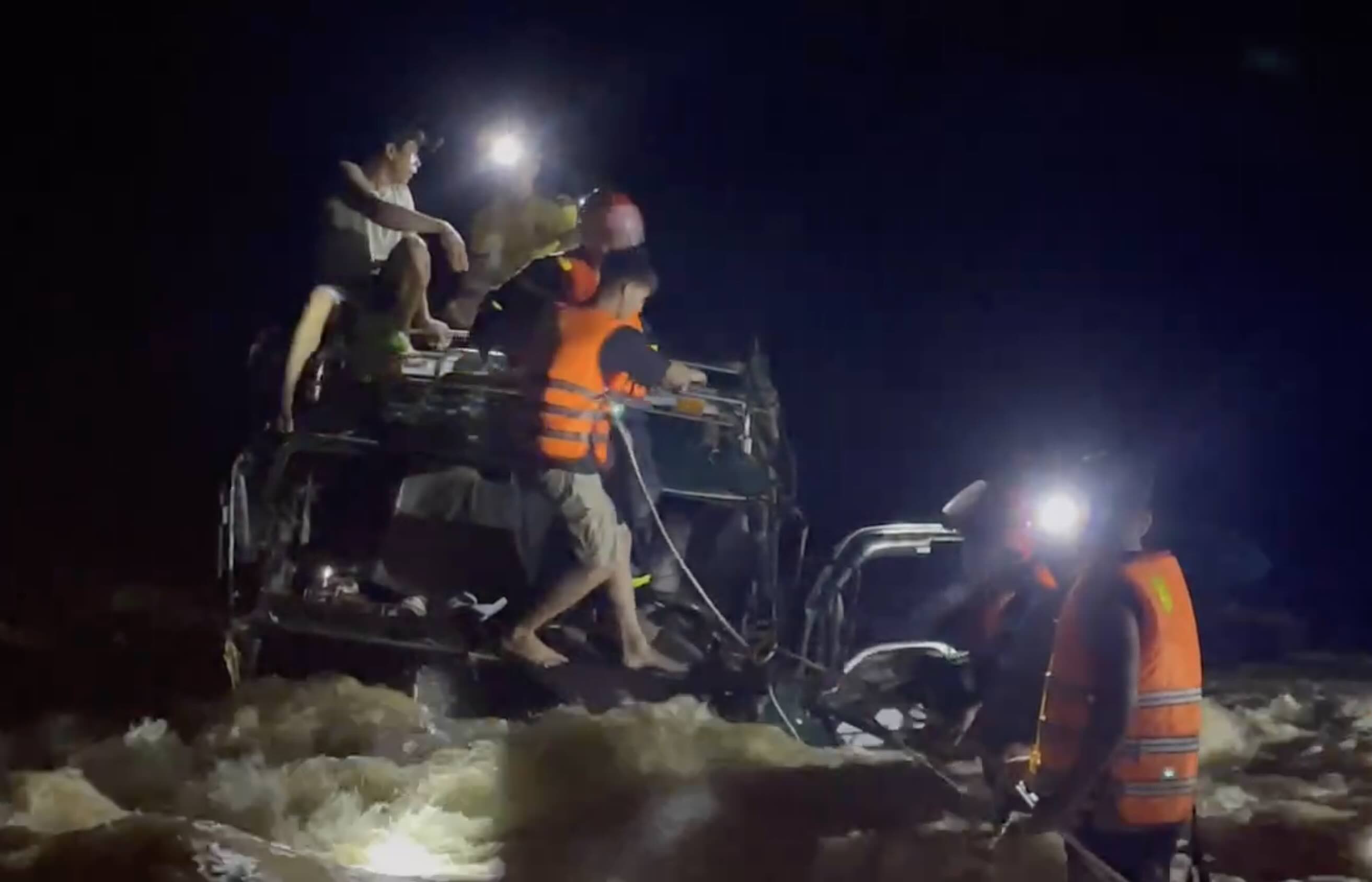 Floodwaters saved people trapped in the middle of the stream.