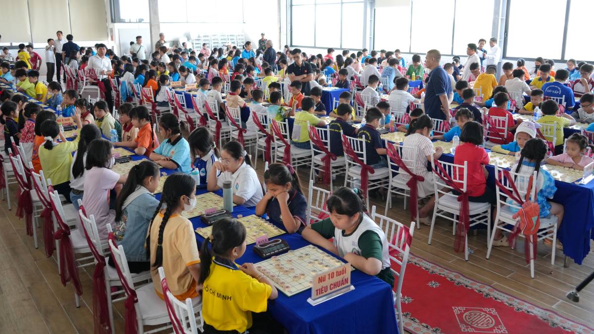 Un rincon del area nacional de competencia de ajedrez juvenil en 2025. Foto: Thanh An