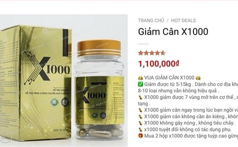 The weight loss product advertised by Ngan 98 was once sold widely on the internet. Photo: Ha Le