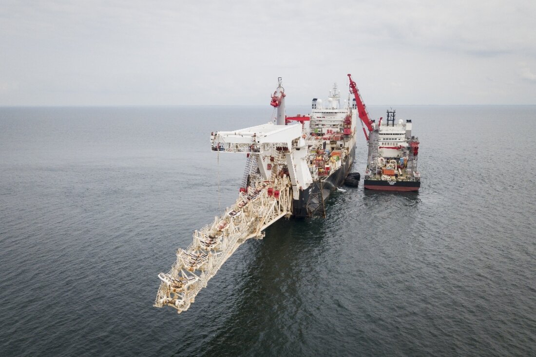 Duong ong Nord Stream 2 tri gia 11 ti USD, do tap doan nang luong nha nuoc Nga Gazprom so huu va duoc nhieu cong ty nang luong lon cua chau Au tai tro. Anh: Gazprom