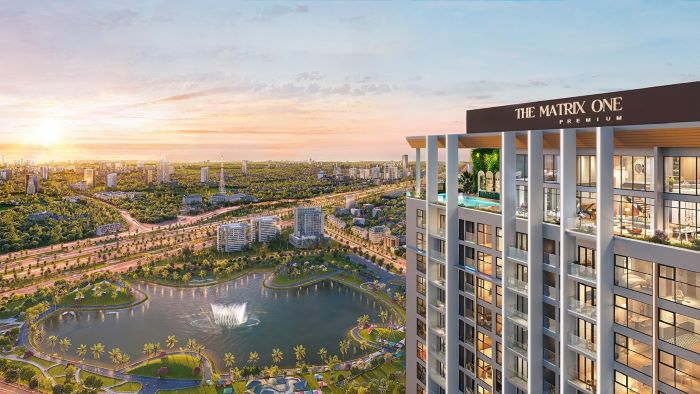 Tam view thoang dat tu cac can ho Sky Apartment tai The Matrix One Premium. Anh: MIK Group