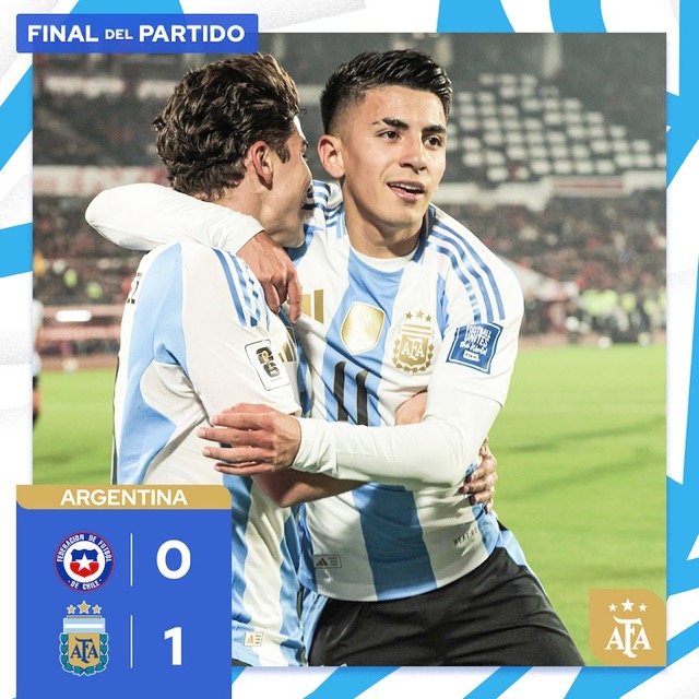 Tuyen Argentina thang Chile. Anh: AFA