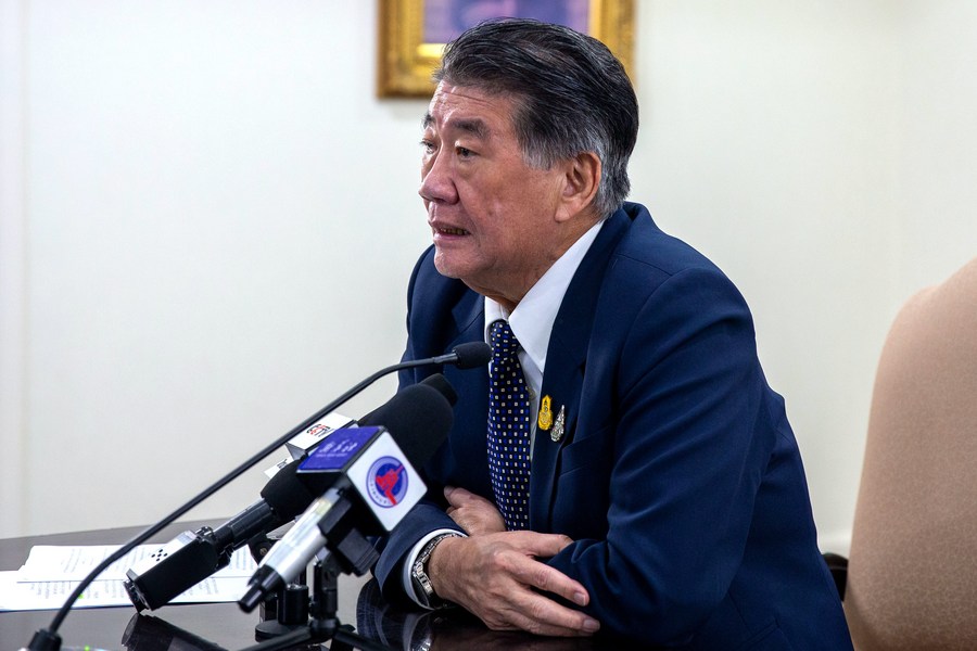Bo truong Quoc phong Thai Lan kiem Pho Thu tuong Phumtham Wechayachai. Anh: Xinhua