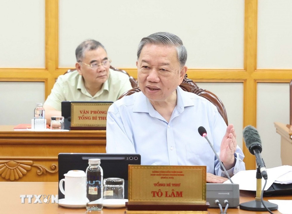 General Secretary To Lam noted the arrangement and assignment of cadres in accordance with principles, not allowing internal complicated problems to arise. Photo: VNA